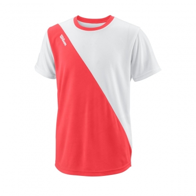 Wilson Tennis Tshirt Team II Angle Crew 2021 coral/white Boys